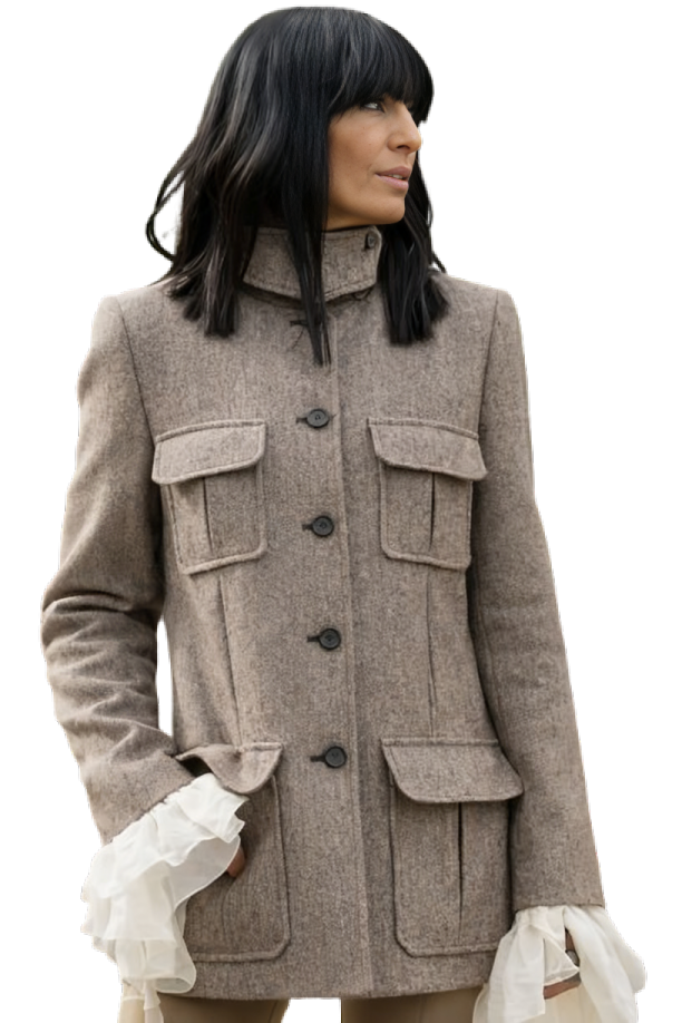 Celebrity Traitors Claudia Winkleman Grey Coat - Image 3